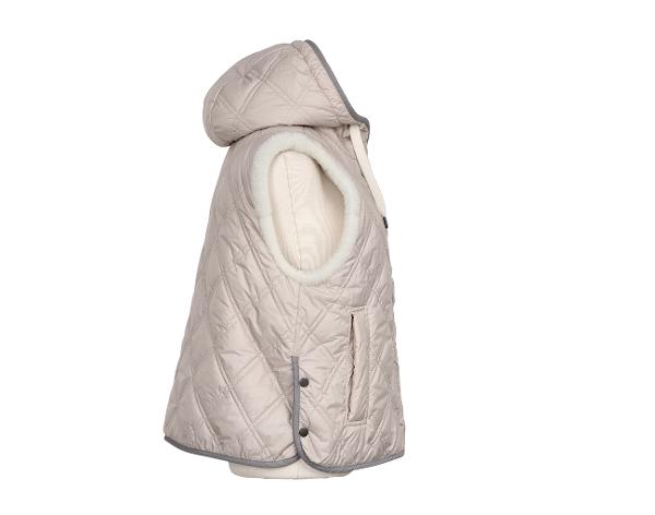 브루넬로 쿠치넬리 퍼 리버시블 후디 베스트 라이트 그레이 42