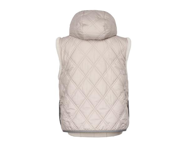 브루넬로 쿠치넬리 퍼 리버시블 후디 베스트 라이트 그레이 42