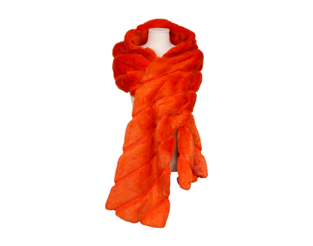 펜디 밍크 머플러 오렌지