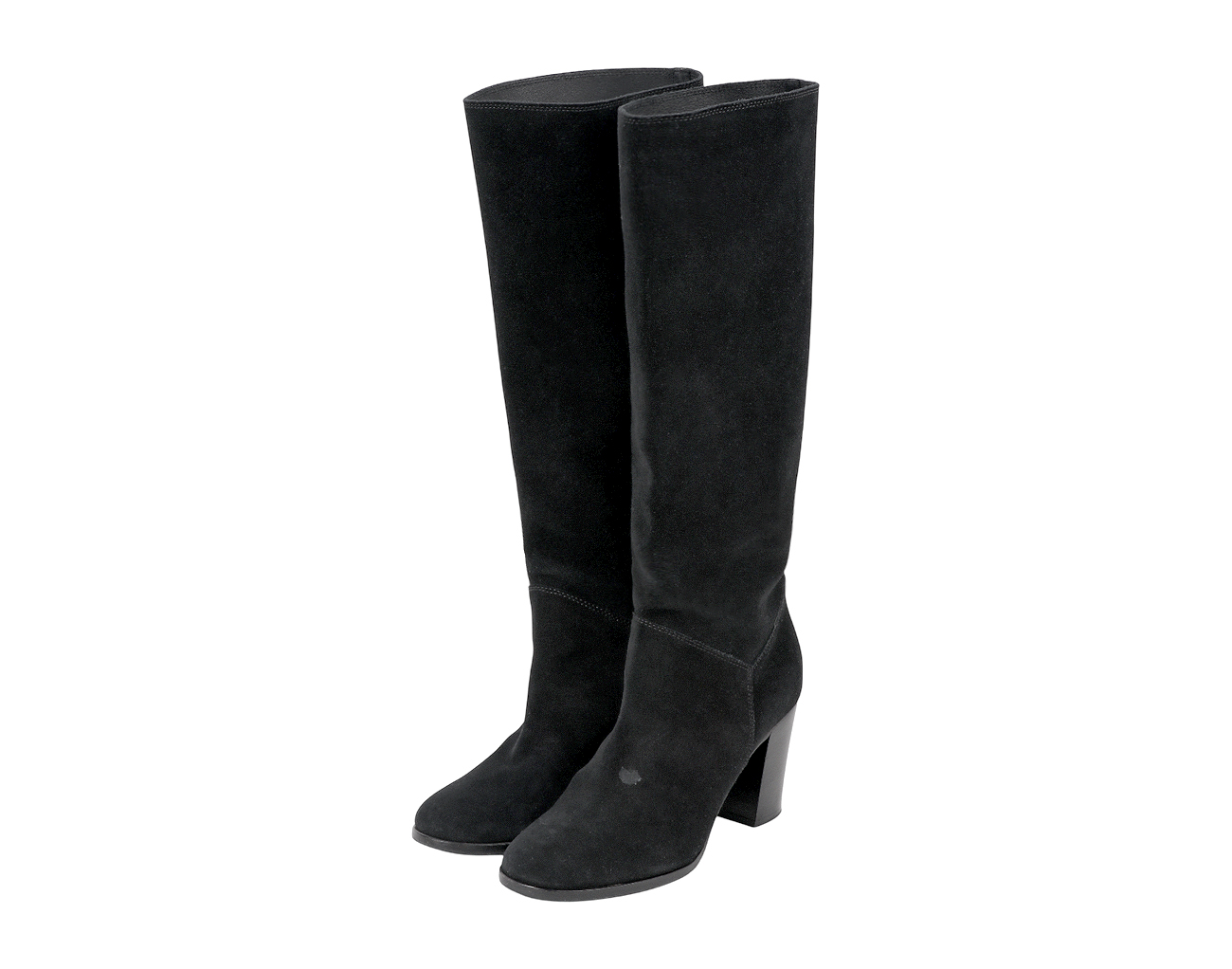 샤넬 스웨이드 롱 부츠 블랙 35 1/2C