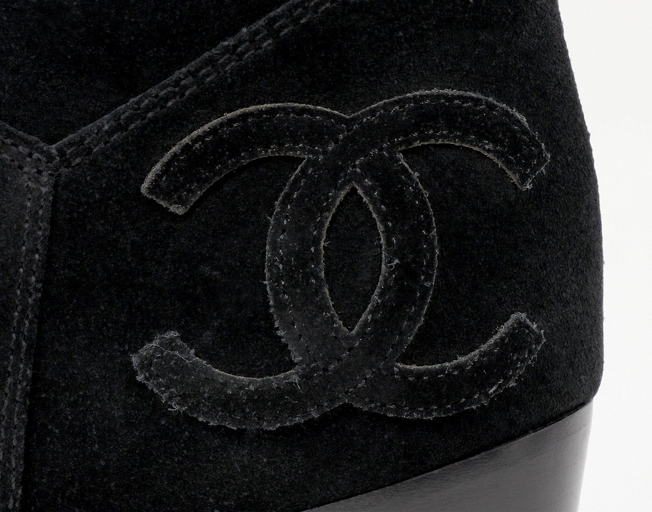 샤넬 스웨이드 롱 부츠 블랙 35 1/2C