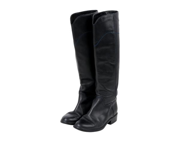 샤넬 롱 부츠 블랙 블루 37