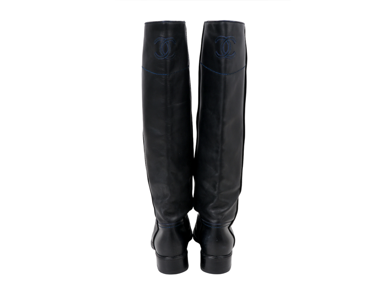 샤넬 롱 부츠 블랙 블루 37