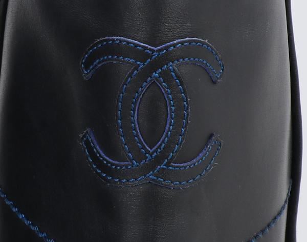 샤넬 롱 부츠 블랙 블루 37