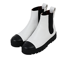 샤넬 백 턴락 CC 첼시 앵클 부츠 화이트 블랙 36 1/2C