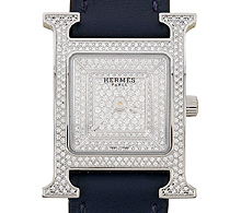 에르메스 H 아워 워치 스몰 스틸 다이아몬드