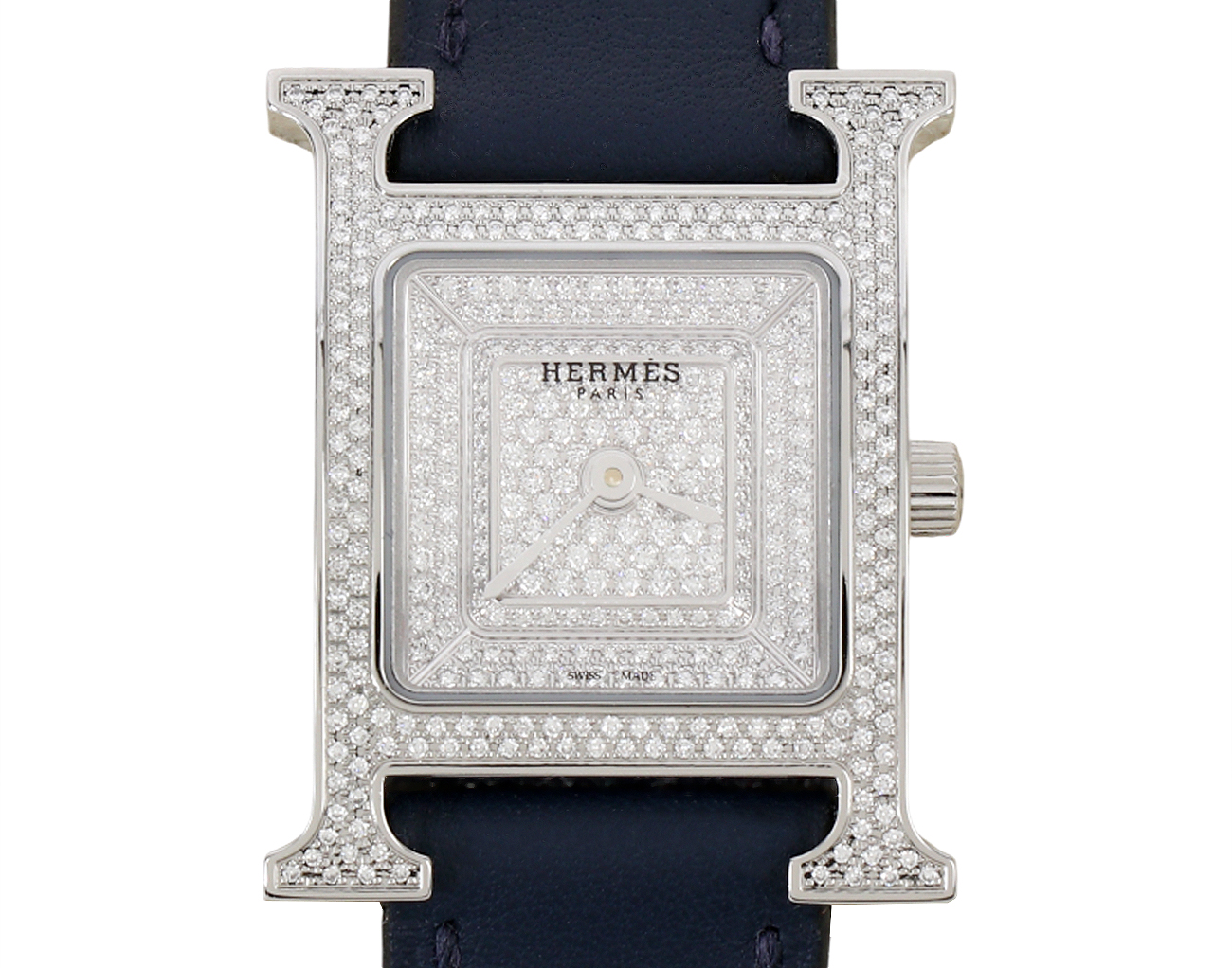 에르메스 H 아워 워치 스몰 스틸 다이아몬드