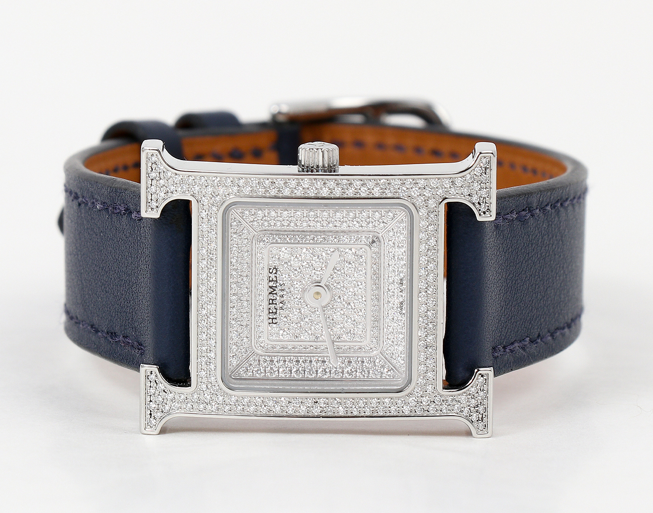 에르메스 H 아워 워치 스몰 스틸 다이아몬드