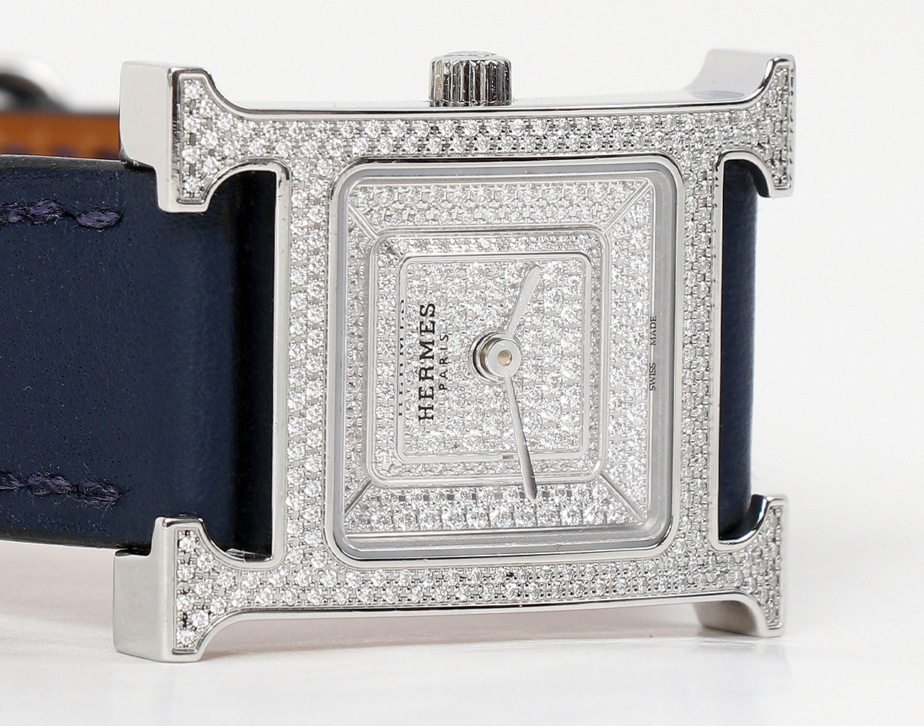 에르메스 H 아워 워치 스몰 스틸 다이아몬드