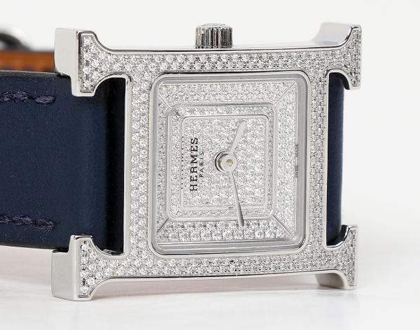 에르메스 H 아워 워치 스몰 스틸 다이아몬드