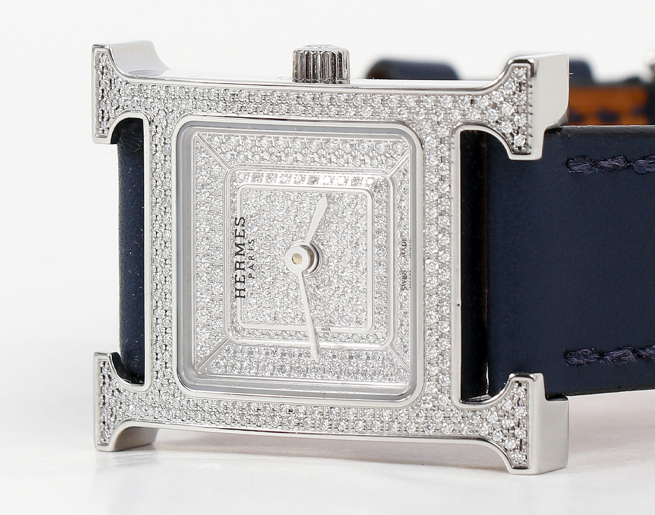 에르메스 H 아워 워치 스몰 스틸 다이아몬드
