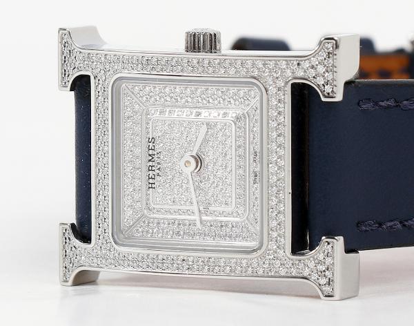에르메스 H 아워 워치 스몰 스틸 다이아몬드