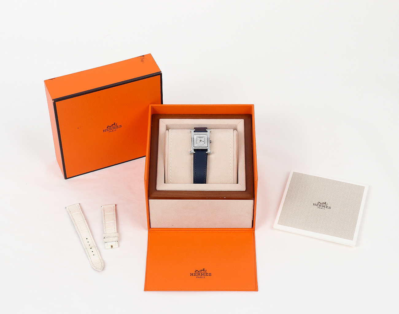 에르메스 H 아워 워치 스몰 스틸 다이아몬드