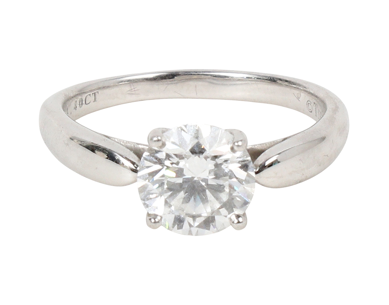 티파니앤코 티파니 하모니 라운드 브릴리언트 웨딩 링 플래티넘 1.40ct