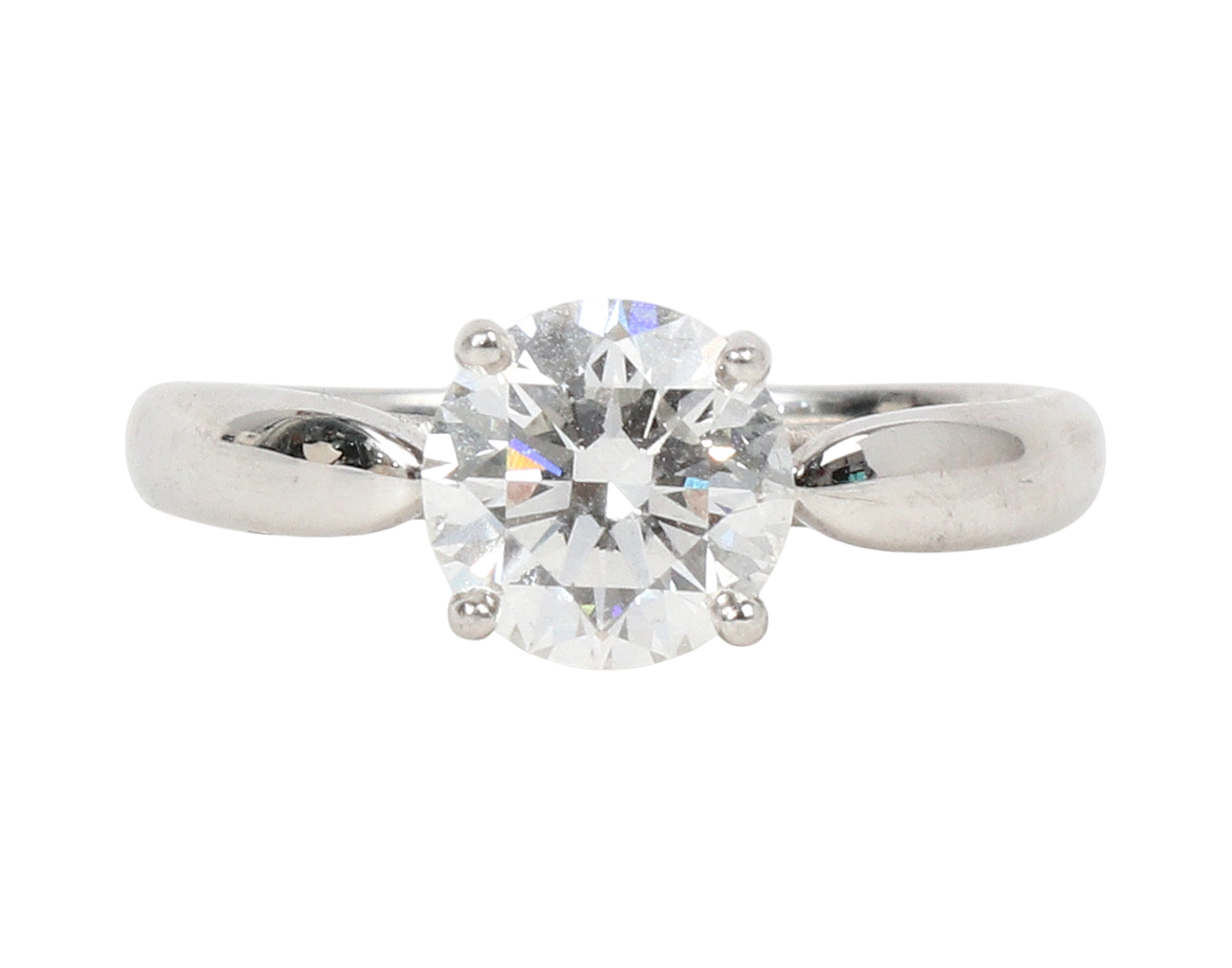 티파니앤코 티파니 하모니 라운드 브릴리언트 웨딩 링 플래티넘 1.40ct