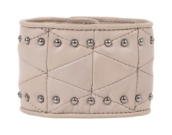 미우미우 크리스탈 레더 커프 브레이슬릿 베이지