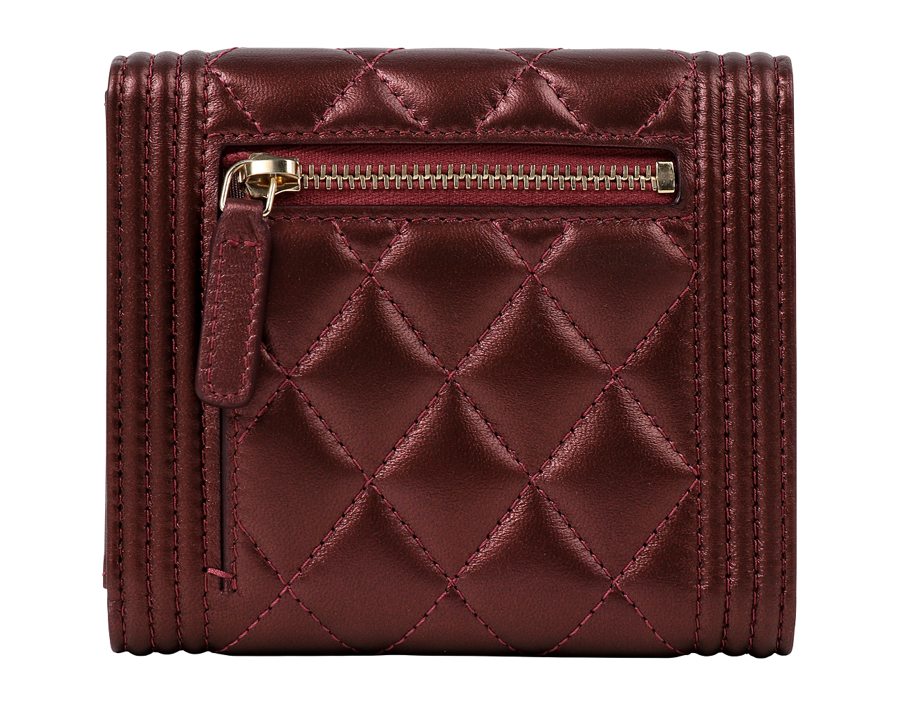 샤넬 보이 스몰 플랩 월렛 보르도 빈티지 금장