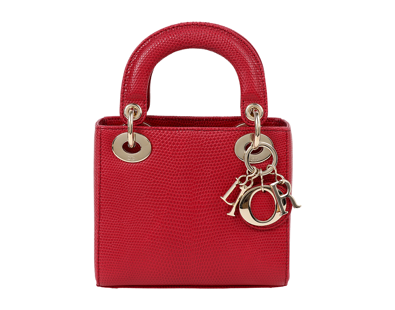 디올 레이디 디올 미니 리자드 레드