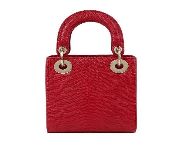 디올 레이디 디올 미니 리자드 레드