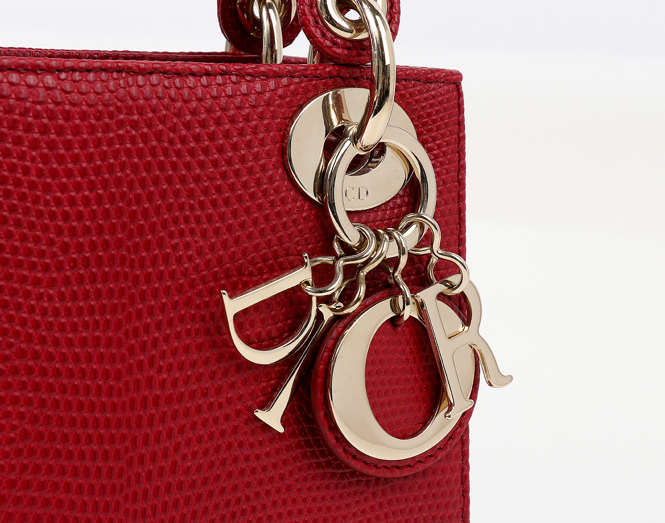 디올 레이디 디올 미니 리자드 레드
