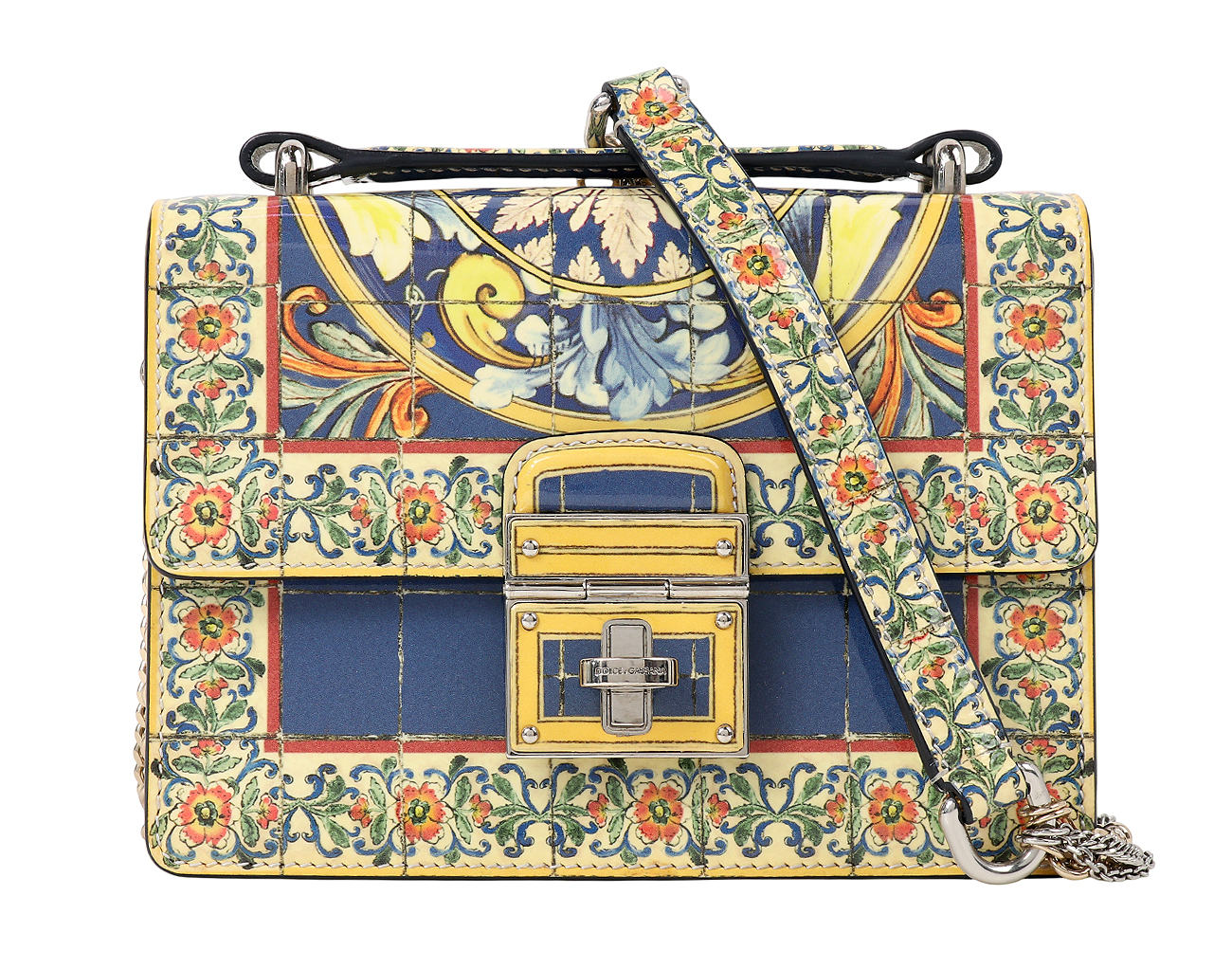 돌체앤가바나 마졸리카 프린트 로잘리아 탑핸들 백
