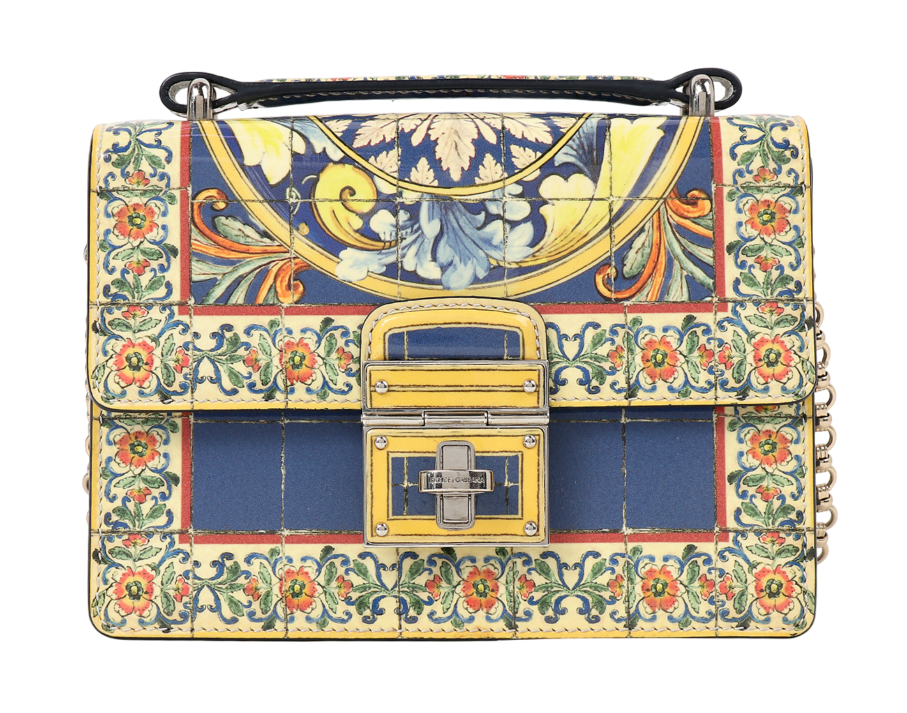 돌체앤가바나 마졸리카 프린트 로잘리아 탑핸들 백