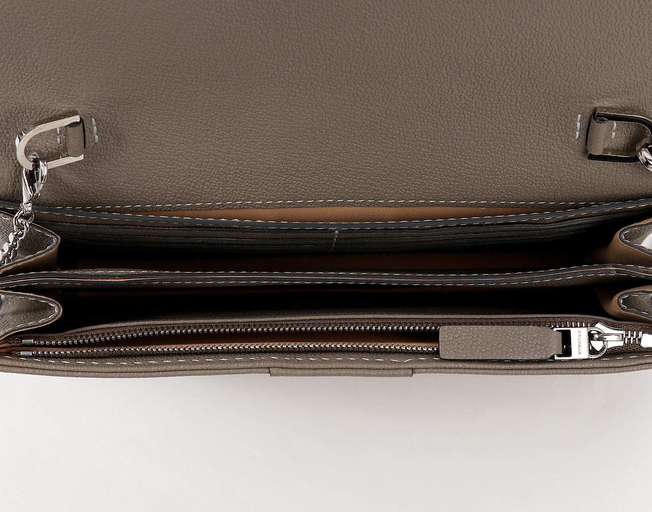 델보 브리앙 체인 롱 월렛 뚜뜨렐 아이보리 은장