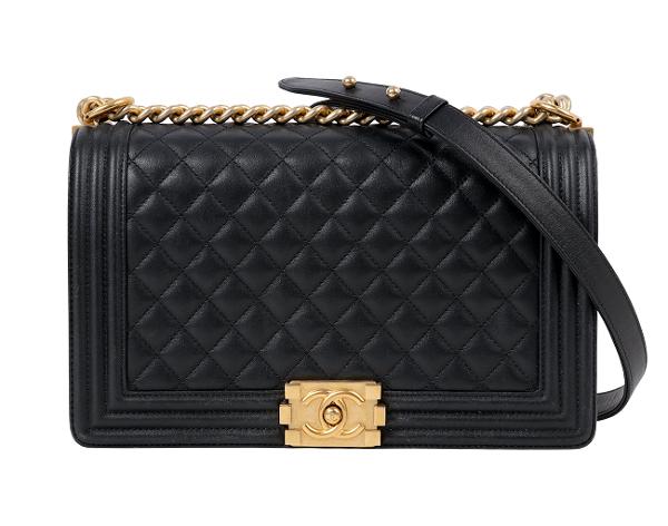 샤넬 보이 라지 블랙 빈티지 금장