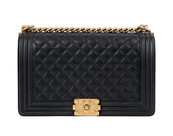 샤넬 보이 라지 블랙 빈티지 금장