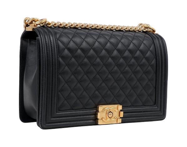 샤넬 보이 라지 블랙 빈티지 금장