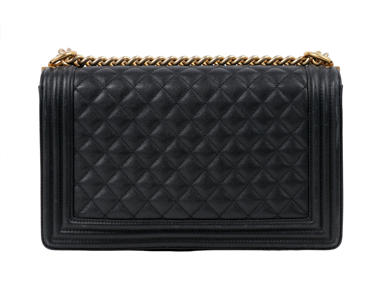 샤넬 보이 라지 블랙 빈티지 금장