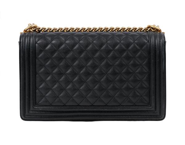 샤넬 보이 라지 블랙 빈티지 금장