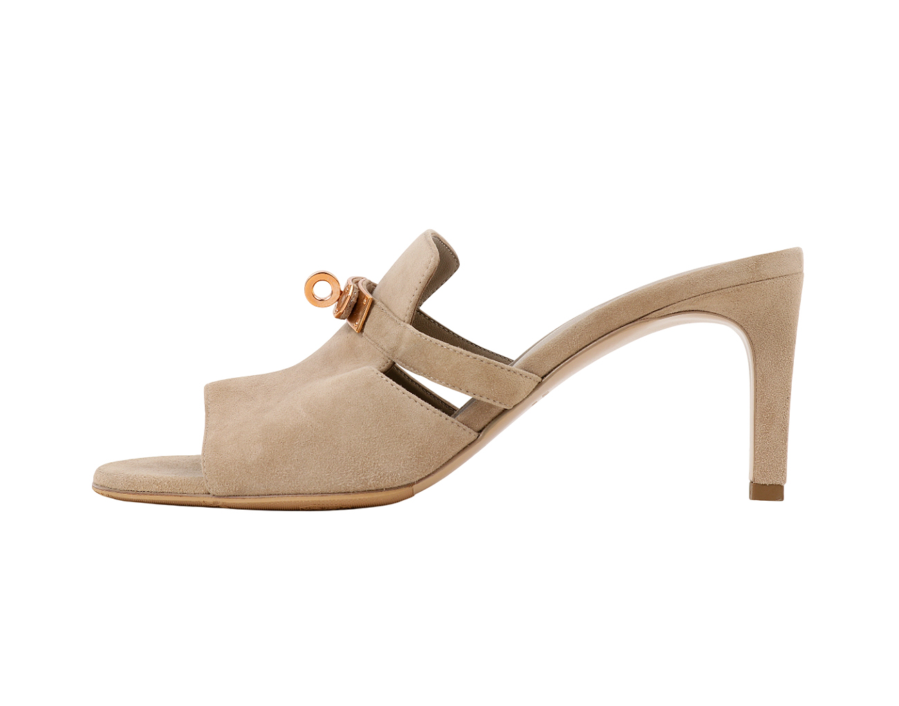 에르메스 큐트 샌들 베이지 아르질 로즈골드 38 1/2