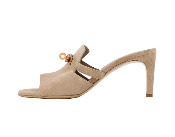 에르메스 큐트 샌들 베이지 아르질 로즈골드 38 1/2