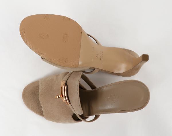 에르메스 큐트 샌들 베이지 아르질 로즈골드 38 1/2