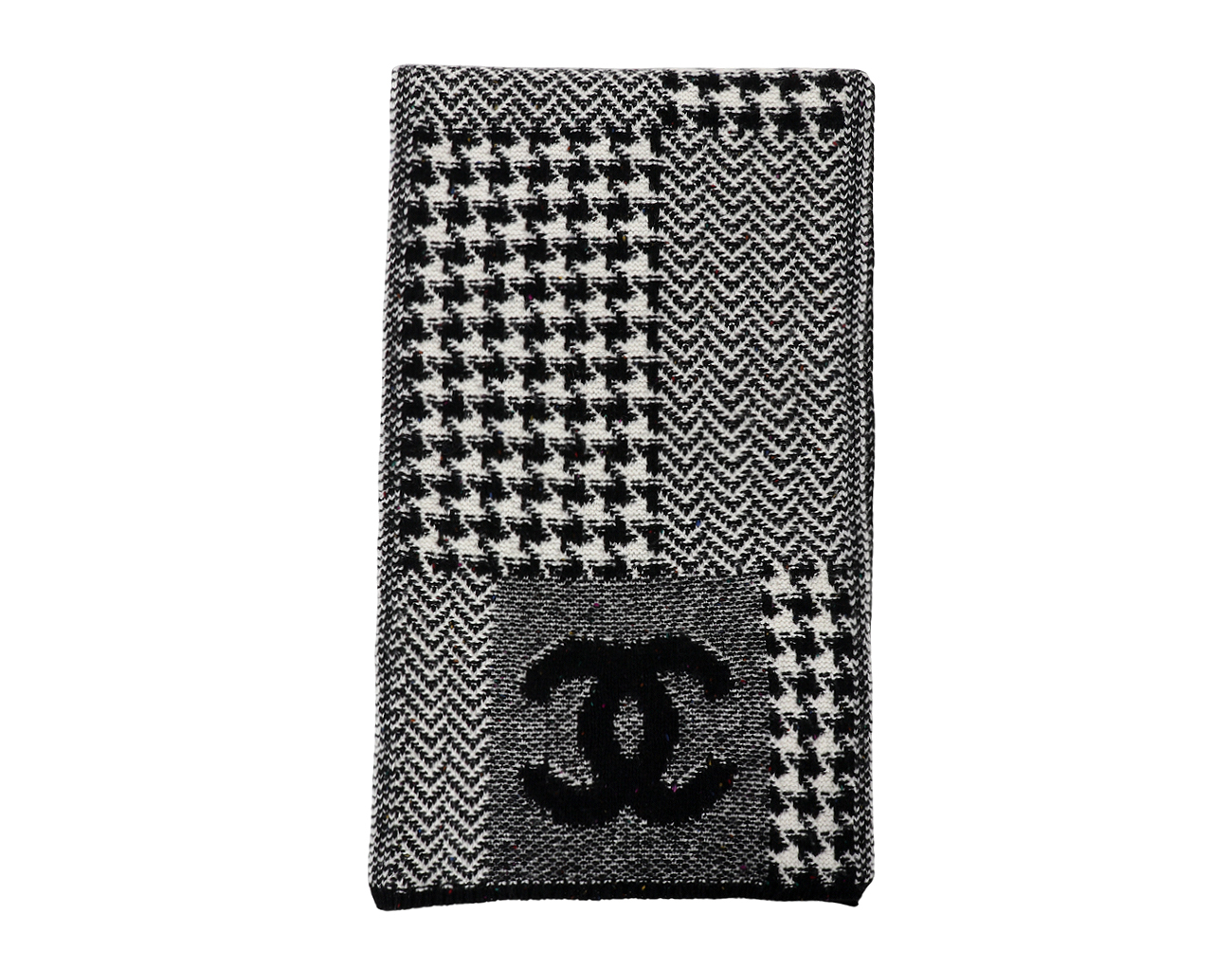 샤넬 하운드투스 캐시미어 머플러 블랙 화이트