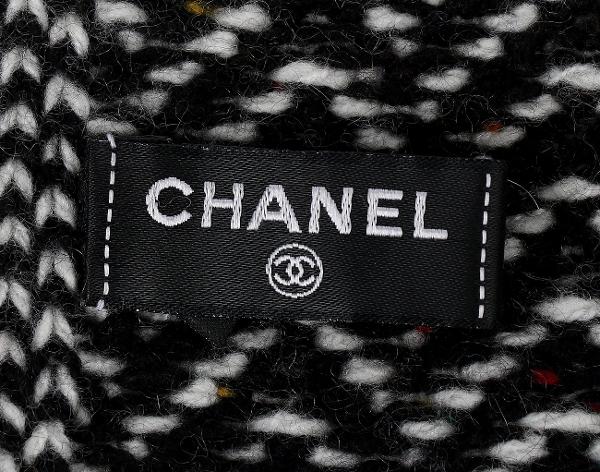 샤넬 하운드투스 캐시미어 머플러 블랙 화이트