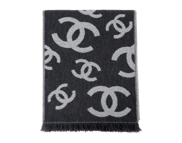 샤넬 26C CC 리버시블 머플러 블랙 그레이