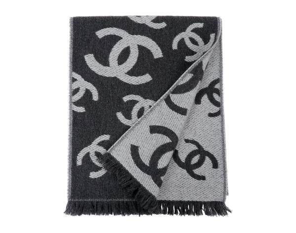 샤넬 26C CC 리버시블 머플러 블랙 그레이