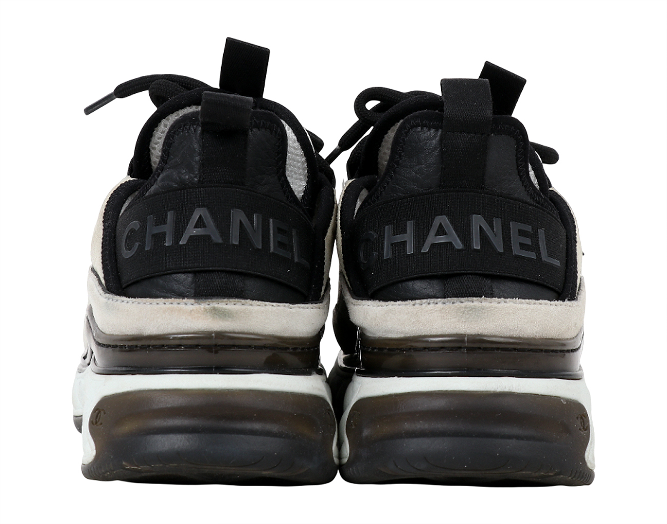 샤넬 믹스드파이버 스니커즈 화이트 라이트 그레이 37 1/2