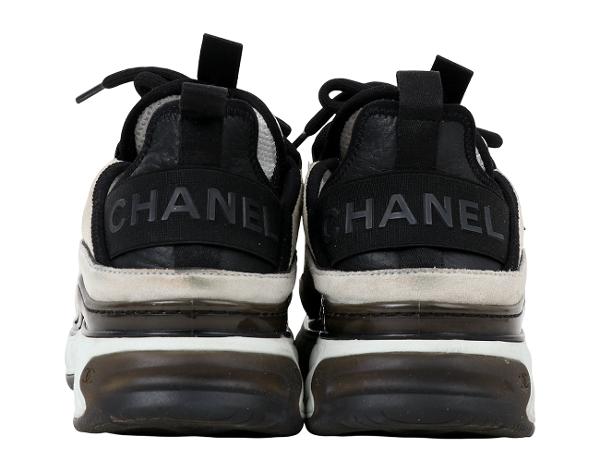 샤넬 믹스드파이버 스니커즈 화이트 라이트 그레이 37 1/2