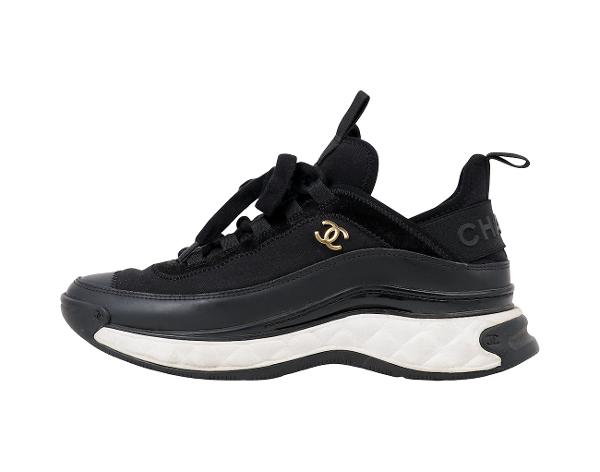 샤넬 믹스드파이버 스니커즈 블랙 37 1/2