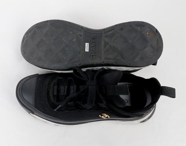 샤넬 믹스드파이버 스니커즈 블랙 37 1/2