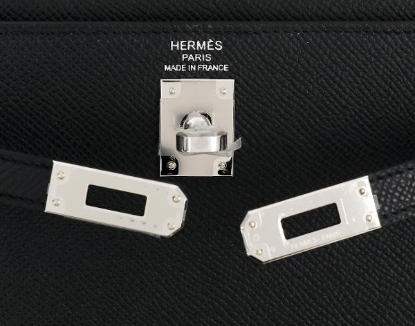 에르메스 셀리에 켈리 25 블랙 은장 K