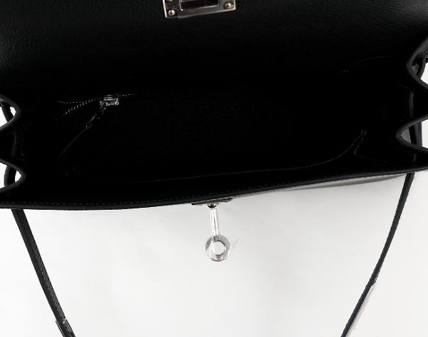 에르메스 셀리에 켈리 25 블랙 은장 K