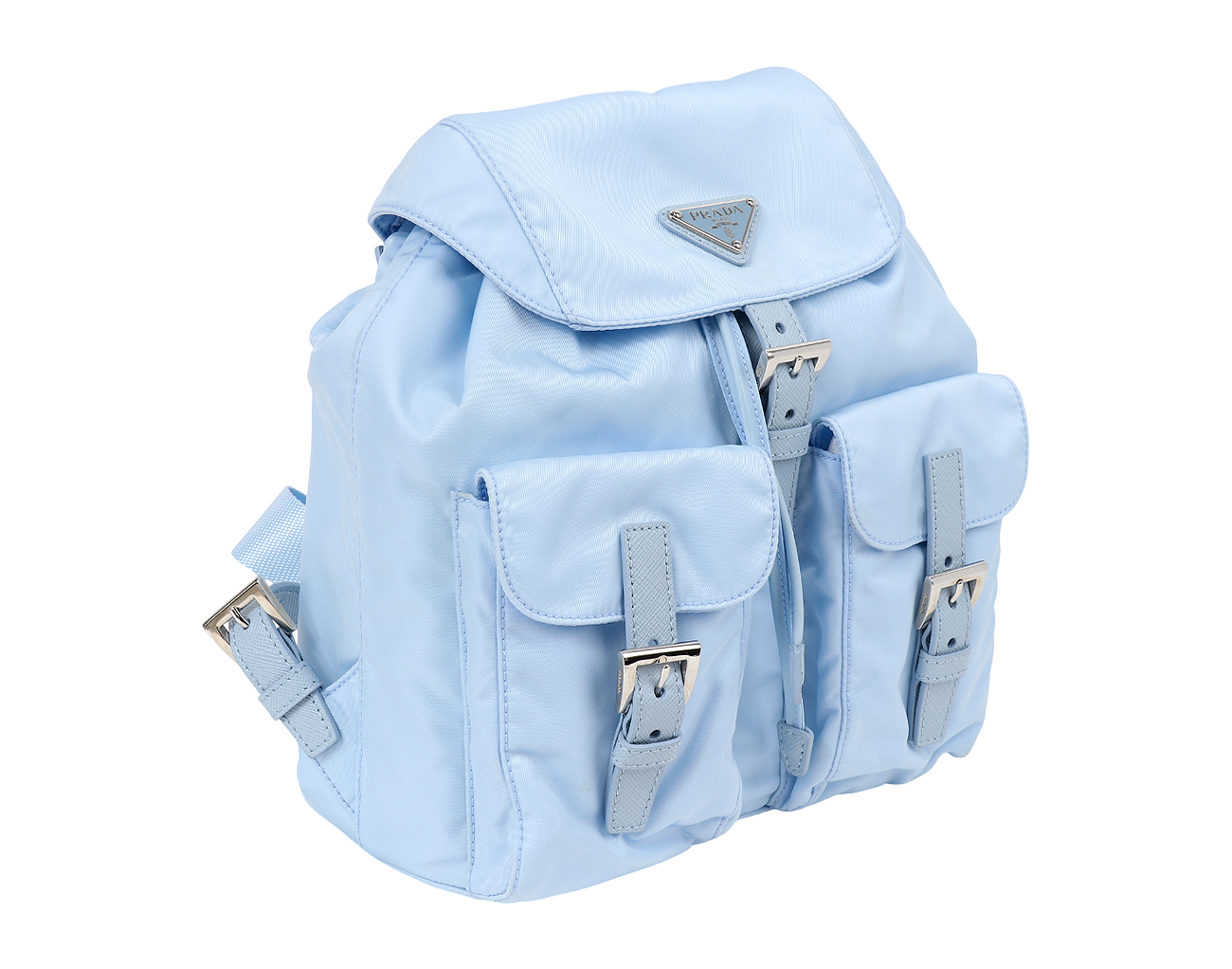 프라다 리나일론 스몰 백팩 셀레스트