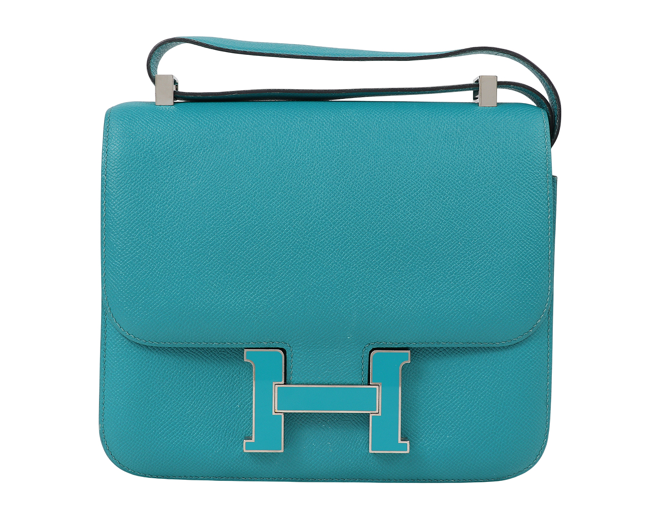 에르메스 콘스탄스 24 베르소 블루 파온 뱀부 래커 버클 A