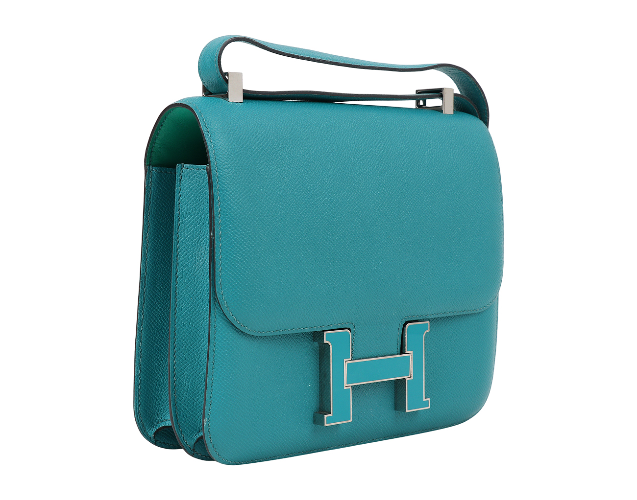 에르메스 콘스탄스 24 베르소 블루 파온 뱀부 래커 버클 A