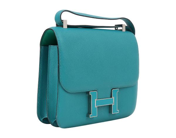 에르메스 콘스탄스 24 베르소 블루 파온 뱀부 래커 버클 A