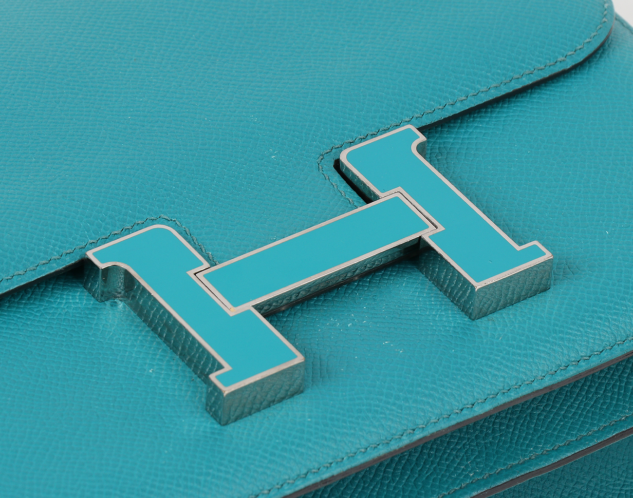 에르메스 콘스탄스 24 베르소 블루 파온 뱀부 래커 버클 A